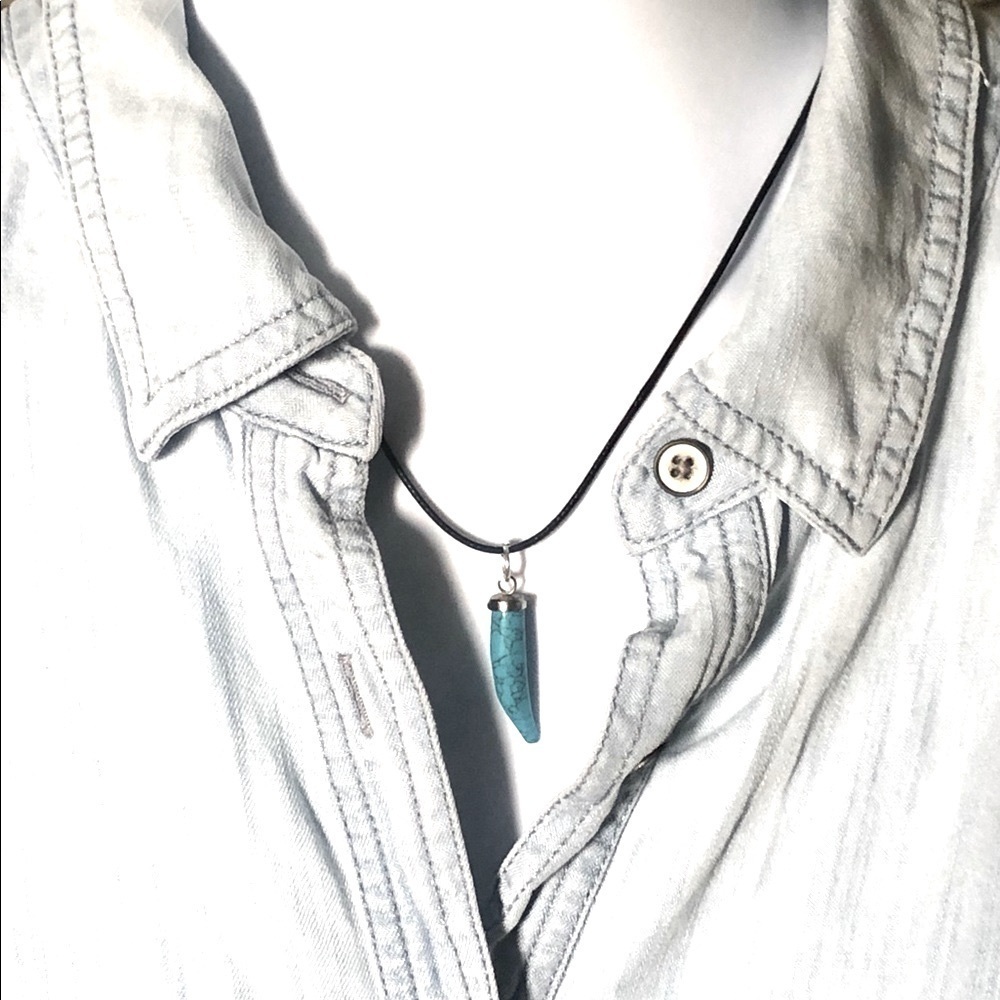 Turquoise Horn Necklace